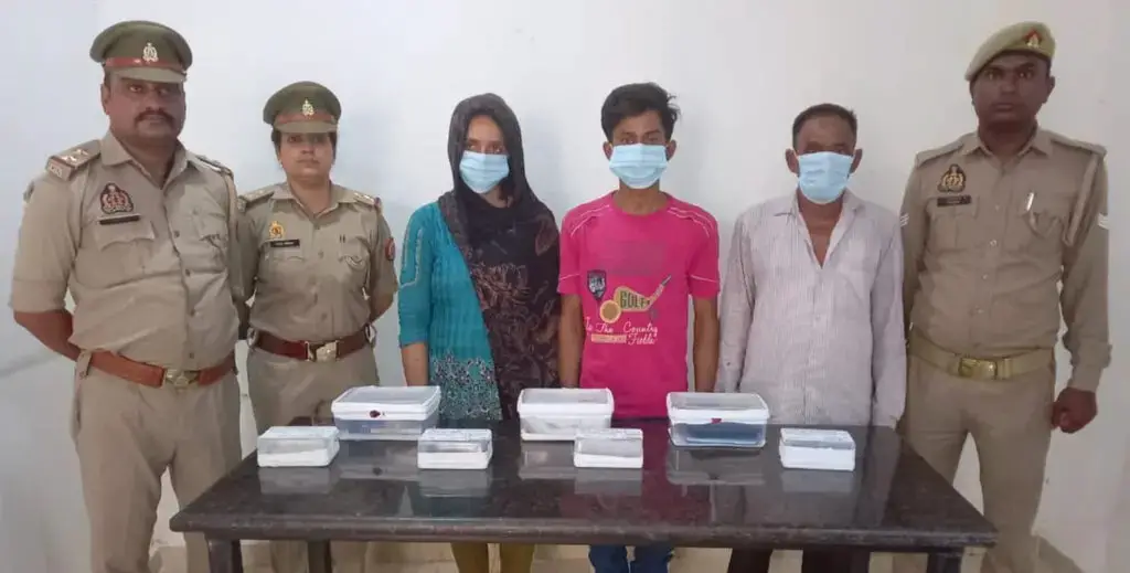 Seema Ghulam Haider and Sachin Meena were arrested after their video game love affair leaked (Photo credit Gautam Buddh Nagar police)