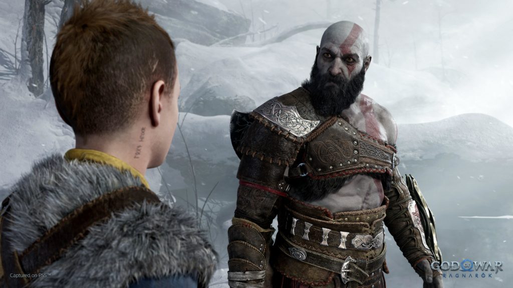 Kratos with Atreus in God of War Ragnarök