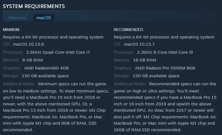 Baldur’s Gate 3 System Requirement for macOS