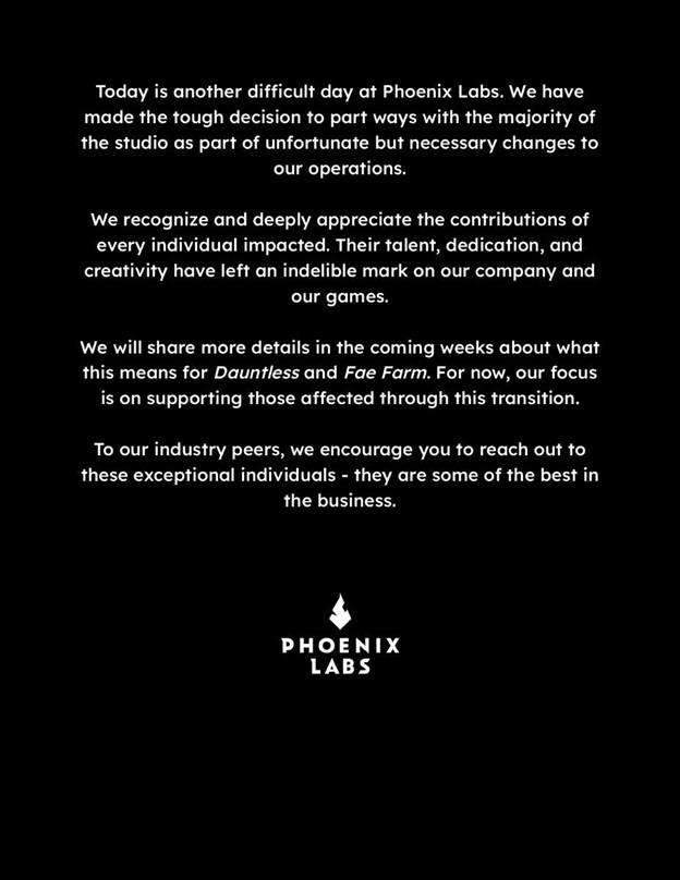 Phoenix Labs statement