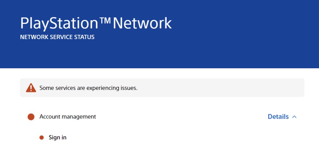 PSN Server error message