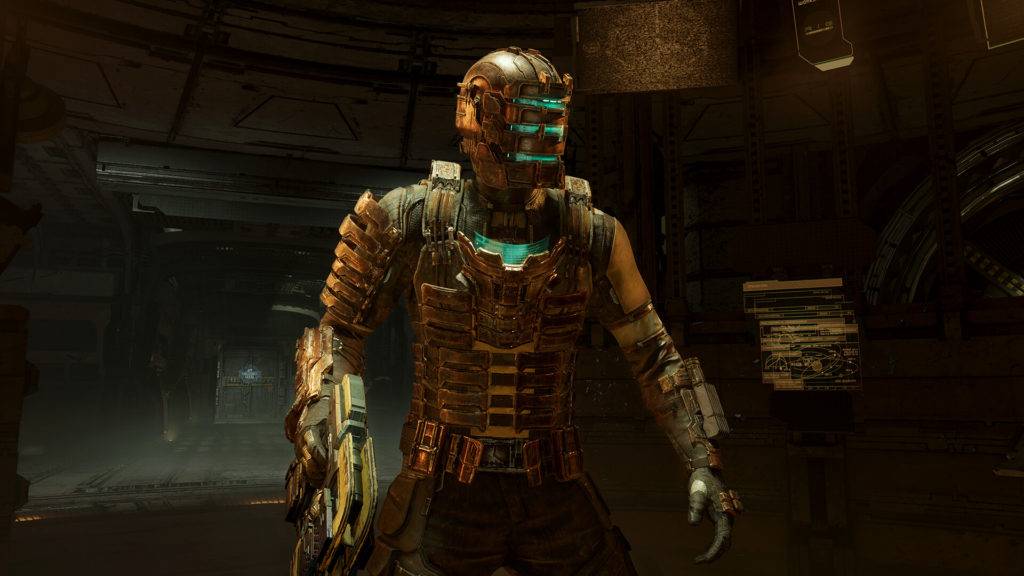 Isaac Clarke fully kitted in Dead Space remake