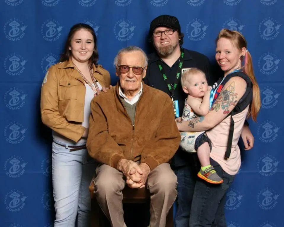 Edward O. and his family meet Stan Lee at Comic Con (Photo credit: Emerald City Comic Con)
