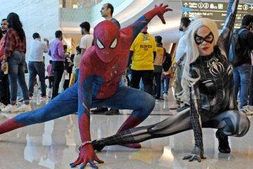 Emerald City Comic Con attendees dressed as spiderman (Photo credit MyNorthwest)