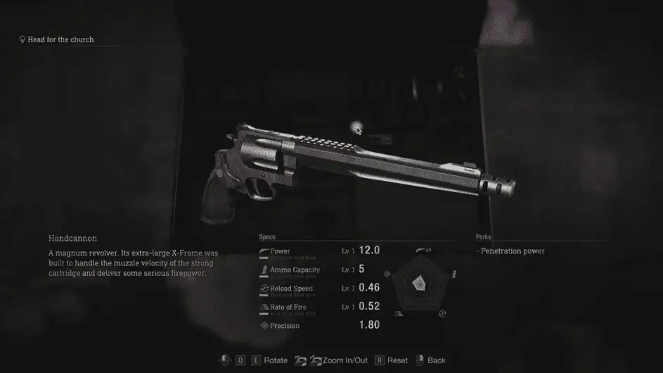 Handcannon magnum is one of the most powerful guns in Resident Evil 4