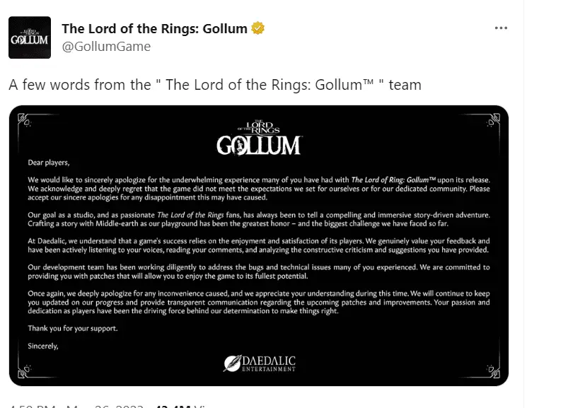 Daedalic Entertainment Responds To Massive 'The Lord Of The Rings