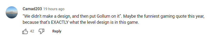 The Lord of the Ring: Gollum comment on level design