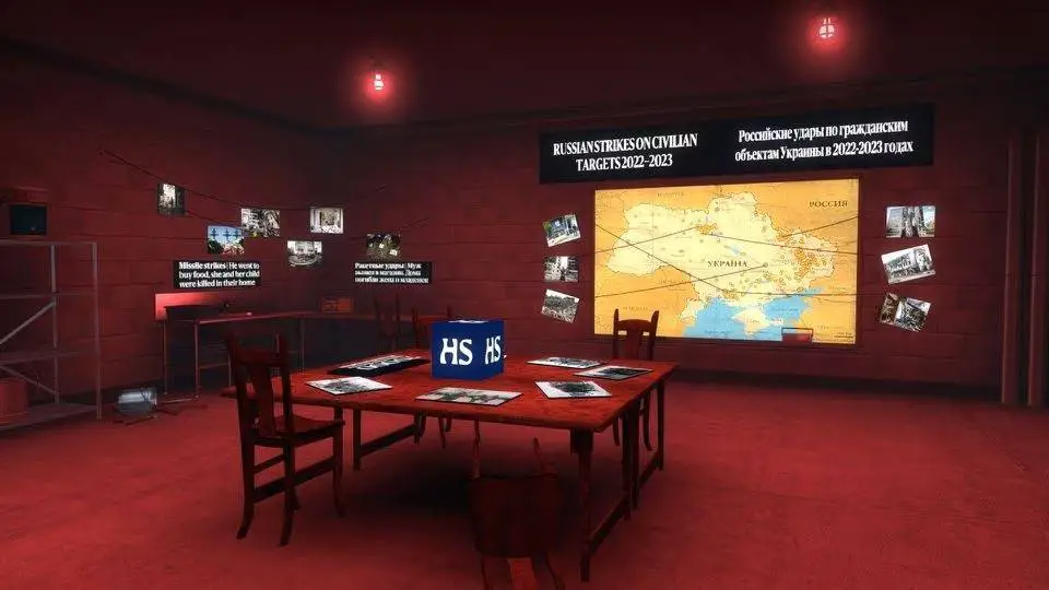 The secret room in Counter-Strike with hidden news content from Helsingin Sanomat. It was unveiled at the world press freedom day (Photo credit: REUTERS)