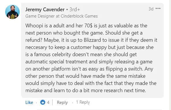 Jeremy Cavender react to Whoopi Goldberg's case with Blizzard Entertainment over Diablo 4