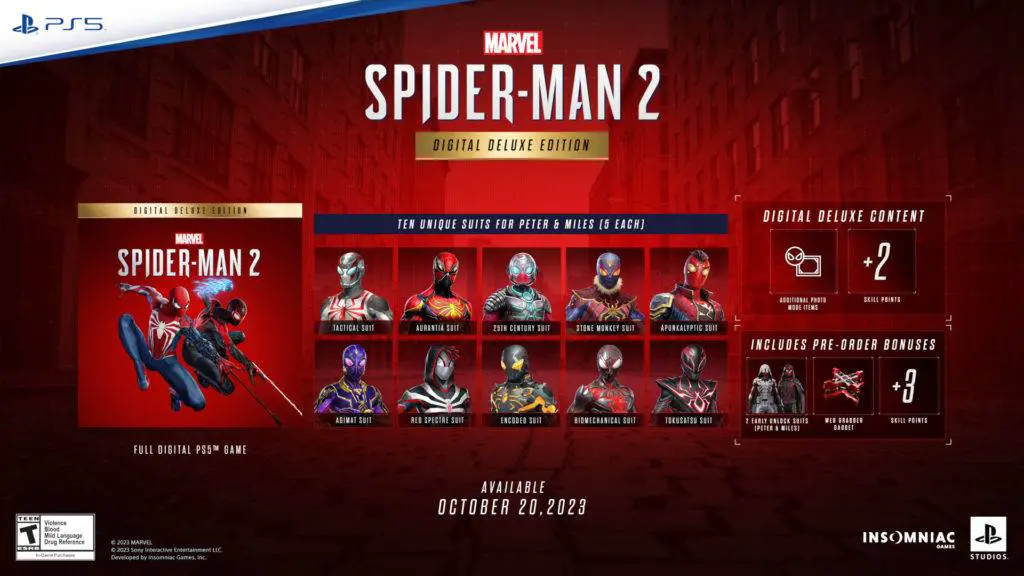 Marvel's Spider-Man 2 Digital Deluxe Edition price (Photo credit: PlayStation Blog)