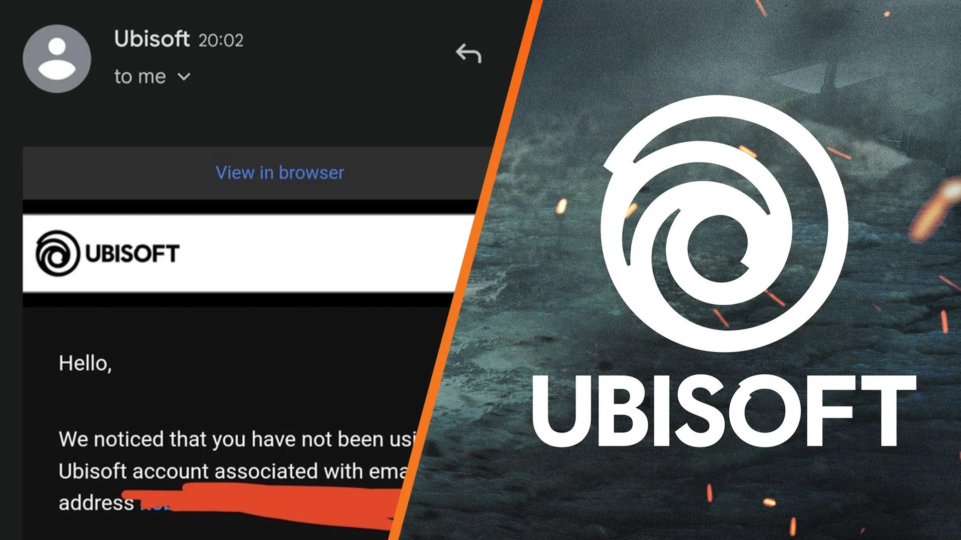 Ubisoft account closure email
