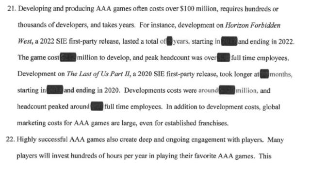 Poorly redacted document reveals how much it cost to make games