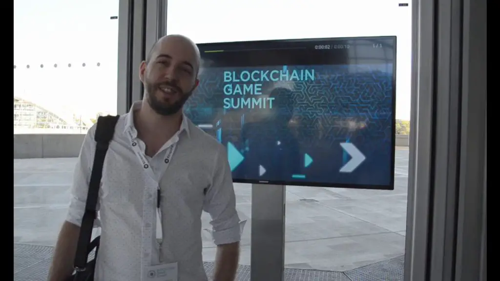 Nicolas Gilot during the Blockchain Game Summit (Photo credit Blockchaingamer)