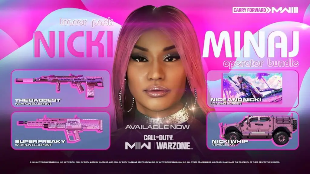Nicki Minaj Operator Bundle features