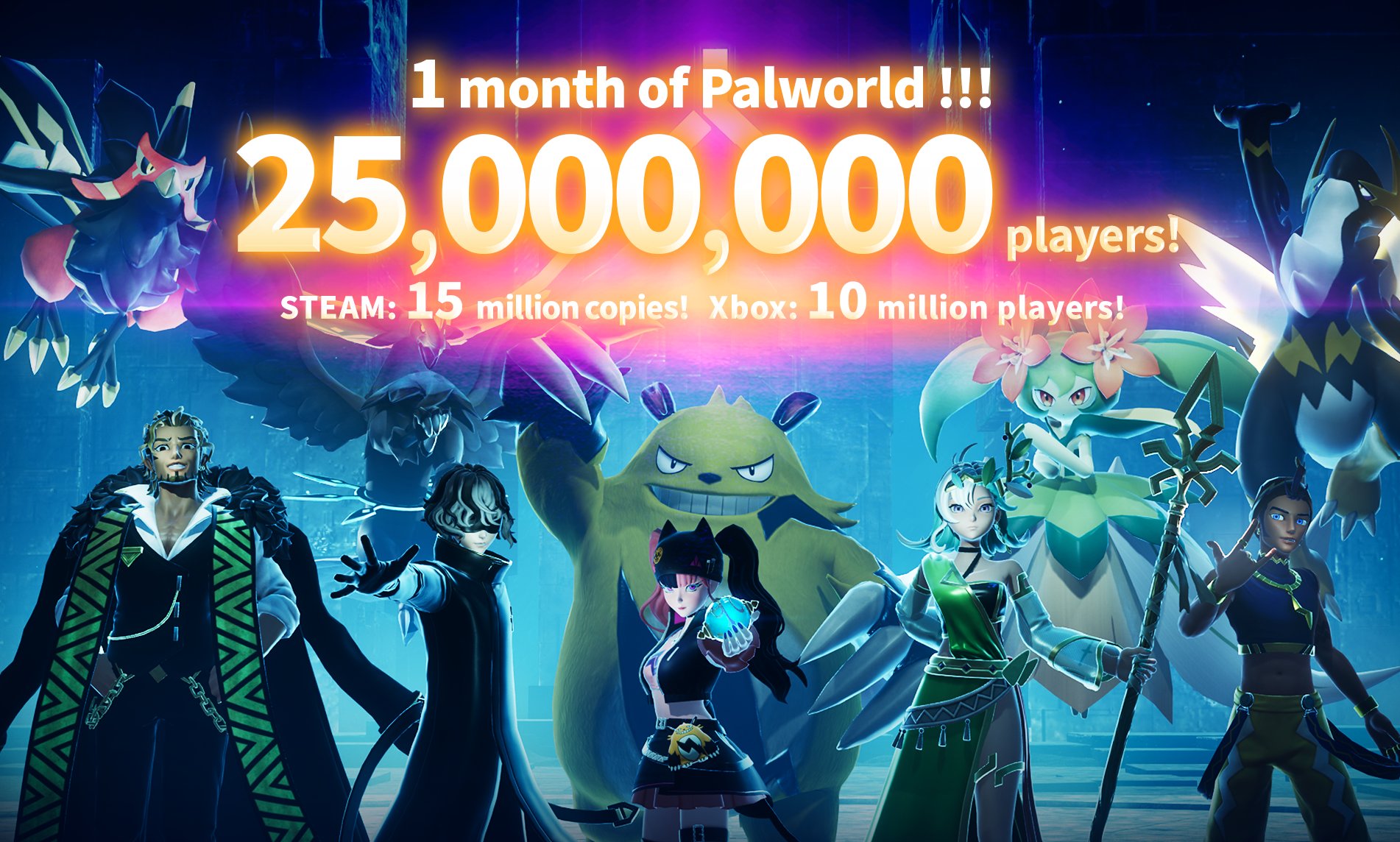 Palworld Hits 25 Million Players In First Month, Gets Custom Console And Controllers