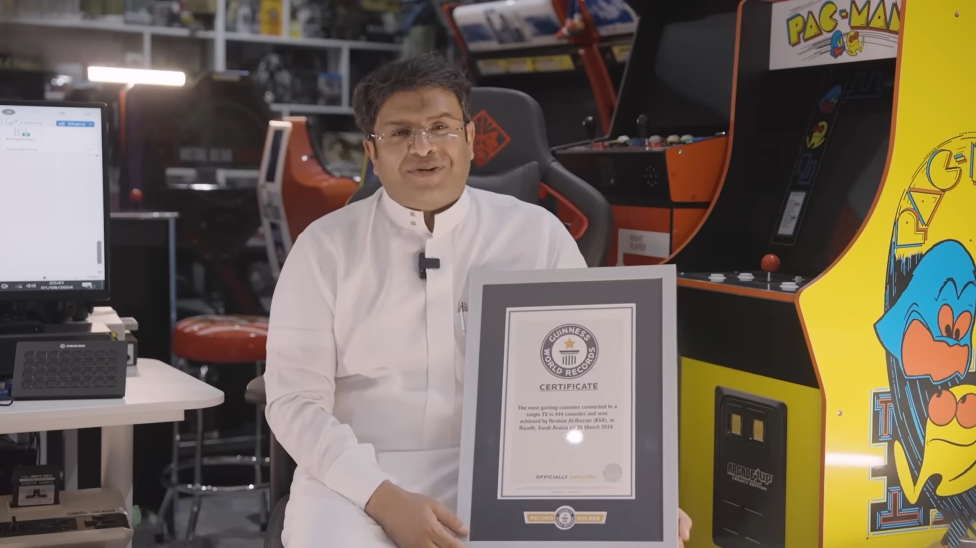 See What Ibrahim Al-Nasser Did With 444 Gaming Consoles To Win Guinness World Records